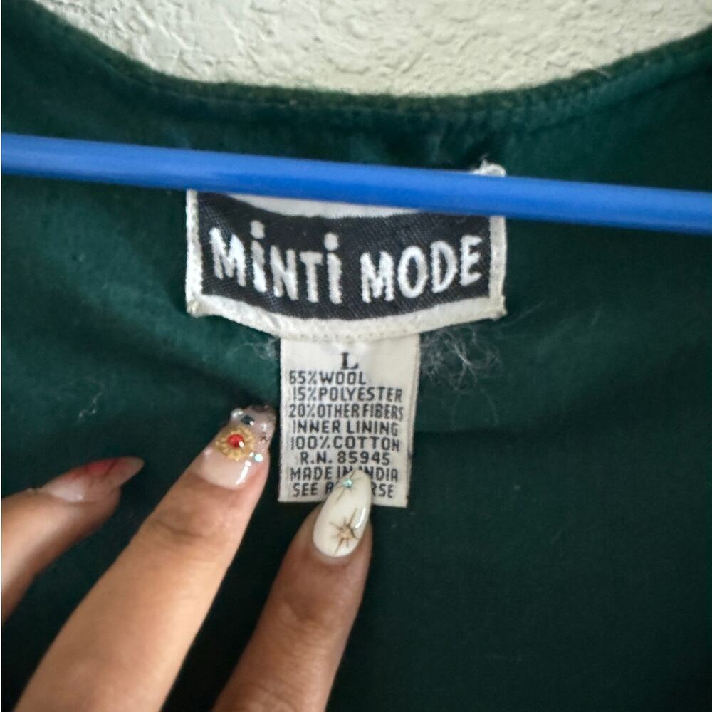 Vintage MINTI MODE Wool Blend Button-Front Embroidered VEST Floral - Picture 3 of 5